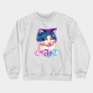 Cat Watercolor Crewneck Sweatshirt